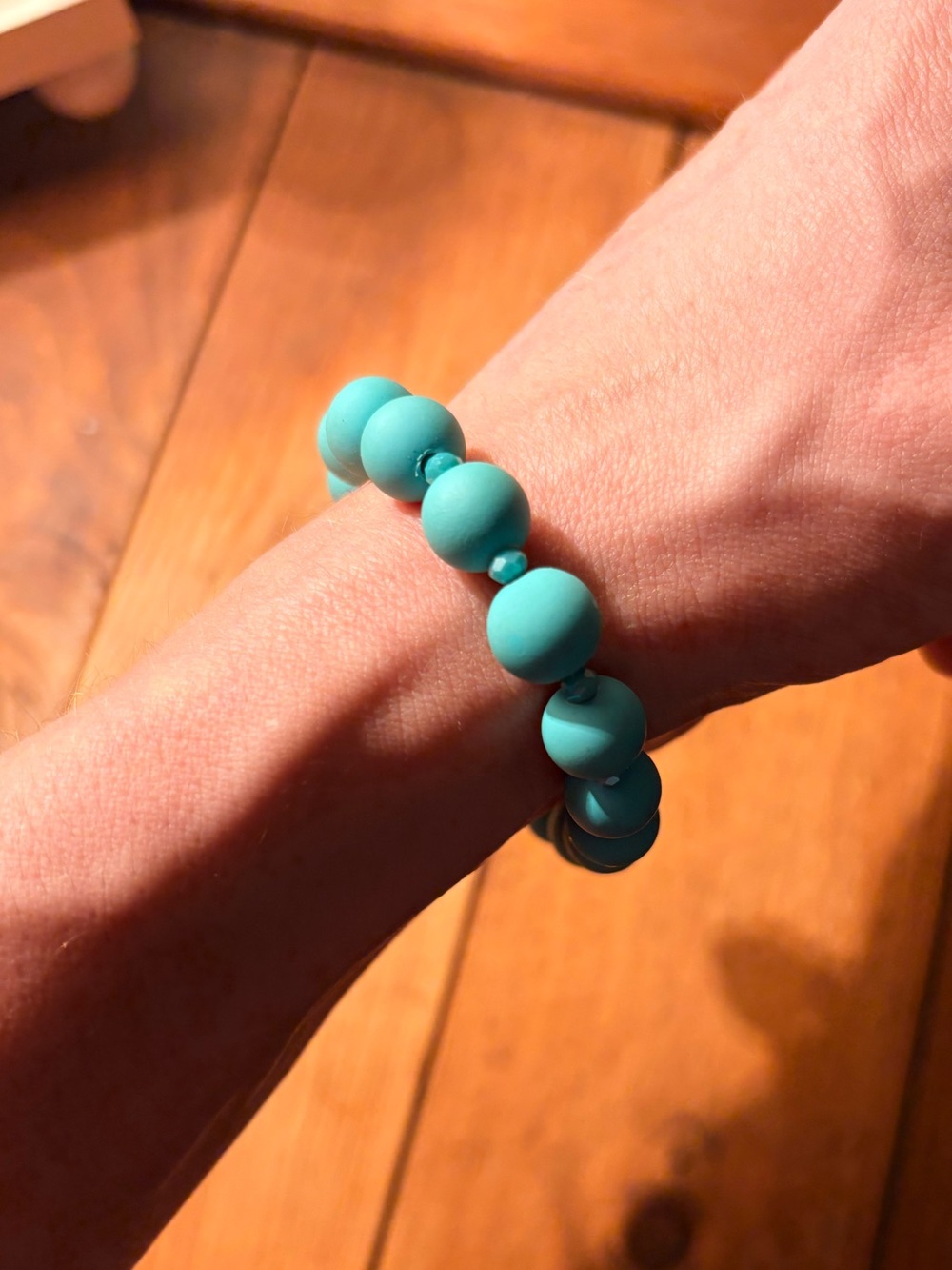 Chunky Turquoise Bead Stretch Bracelet